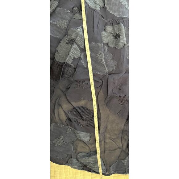 Shoshanna Midnight Dress Womens 8 Navy Blue Maxi Floral Embroidered Off Shoulder - Picture 8 of 8